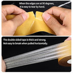 KAIYUER 3Pack Double Sided Rug Tape Heavy Duty,2" x 66FT,Carpet Tape for Rug Fixed,Wall,mats and Woodworker, Super Sticky Cloth Tape,Residue Free