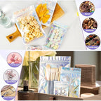 100Pcs Holographic Packaging Bags, 2.7x3.9 inch Resealable Foil Pouch Mylar Sample Bag Great for Small Business and Party Favor Food Storage Favors, Small Business Packaging