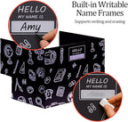 Succwoah 25-Pack Desk Dividers for Students with Privacy Shields, Ergonomic Arms Cutouts & Erasable Name Frames - Waterproof & Easy-to-Clean Test Dividers for Classroom, Exams, Office (Black)
