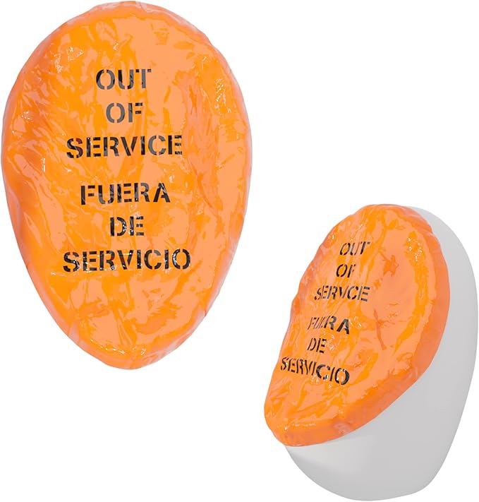 ABC Orange Out of Service Tags, 36 Inches. Pack of 10 Polypropylene Restroom Out of Order Signs with English and Spanish Print. Multipurpose Highly Visible Out of Service Sign with Elastic Band