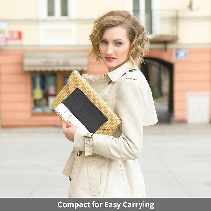 Oneirom Spiral Notebook-6.10" x 8.19" College Ruled Journal with Inner Pockets and 160 Pages,PU Leather Cover Business Journal, Twin-Wire Binding Notebook Perfect for Office & Home School Supplies