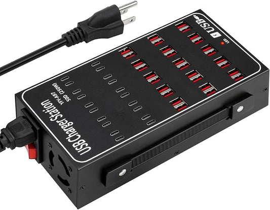 250W Desktop Charging Station, 30 USB A + 20 USB C, Multi Port Charging Station for Phones, Tablets, Watches, and More [Lcoco&Dream]