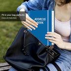 Address Book with Alphabetical Tabs - A5 Telephone & Address Book with Address Contacts, Special Date, Phone, Birthday & Internet Login Password for Home and Office, 6.2" x 8.5", Blue