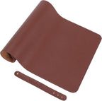 Wolaile PU Leather Desk Pad Blotter 27x13 inches,Non-Slip Base Waterproof Surface Office Desk Mat,Large Computer Mouse Pad,Old Desktop Cover Decor,Brown