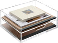 SANRUI 2-Tier Paper Letter Tray Organizer with Sliding Drawer,Stackable Desk Organizer,Acrylic Paper Tray for Office,Home or School,Clear