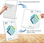 DESONAUT 8 Pack Slant Back Acrylic Sign Holder 5x7 inches, Clear Plastic Picture Frames, Desktop Tabletop Flyer Menu Holder Document Holder Paper Display Stand（Vertical）