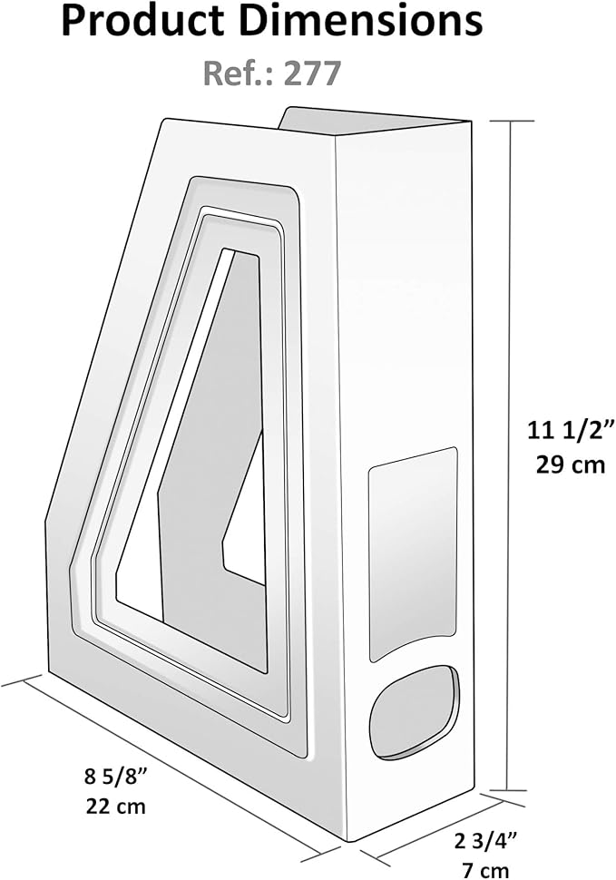 Acrimet Magazine File Holder, Durable Rack, Space-Saving Organizer (Plastic) (Smoke Color) (2 pack)