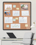 Mifuro 38"x38" Enclosed Bulletin Board, Lockable Weather-Resistant Aluminum Cork Noticeboard for School & Office, Black Frame w/Cork