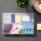 novelinks Stackable Plastic Clear Storage Box Containers with Latching Lid - Art Craft Supply Organizer Storage Containers for Pencil Box, Crayon, Beads, Jewelry (18 Pack Small -Clear)