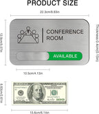 ANIWEY Acrylic Office Meeting Room Door Sign, 8.8 x 5.1 inches, Silver, Minimalist Style
