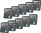 Calculators, BESTWYA 12-Digit Dual Power Handheld Desktop Calculator with Large LCD Display Big Sensitive Button (Black, Pack of 10)