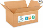 Medium Moving & Shipping Boxes 18"L x 12"W x 8"H (25-Pack) - Extra Strength 200 lb vs Regular - Corrugated Packaging Boxes, Made in USA - Strong Moving Supplies Box - Square Box by IDL Packaging