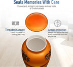 Modern Memorials Cremation Urn for Ashes - Large Urn for Man & Women - 200 Cubic Inches - Includes Velvet Storage Bag - Safari Style