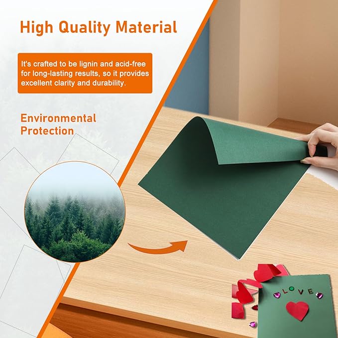 28 Sheets Dark Green Cardstock 8.5 x 11 Craft Paper, 92lb Premium Christmas Paper Card Stock for Wedding Invitations, School Crafting, Business Cards, Making Cards, Party
