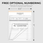 Custom 8.5" x 11" Carbonless NCR Books in 2-Part Duplicate Invoices, Receipts, Work Orders, Sales Orders, Purchase Orders, Estimates, Quote Forms with Your Company/Business Name (100 Sets)