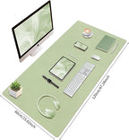 Bloss 47.2" x 24" Large Desk Mat, Leather Desk Mat, Large Mouse Pad + Keyboard Pad, Non-Slip Desk Mat Protector for Office, Home - Green