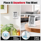 BaldrTherm Room Thermometer Indoor Humidity Meter, Solar-Powered 3.2'' Digital Temperature Sensor Monitor with Max/Min Reading, Comfort Indicator for Baby Room, Home, Office, White, 1Pack