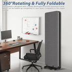 Acoustic Room Divider Privacy Panel with Wheels, 4 Panel Soundproof Room Divider (Aluminum Frame) for Room Partition, Folding Room Dividers Separation Office Cubicle Wall Sound Proof Partition Divider