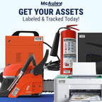McAuley Labels Custom QR Code Stickers - Numbered, Permanent, Adhesive Asset Tags for Equipment - Metalized Silver Polyester - 1.5x0.75 Inches