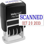 MaxMark Self-Inking Rubber Date Office Stamp with Scanned Phrase Blue Ink & Date RED Ink (Max Dater II), 12-Year Band