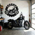 Custom Dirt Bike Metal Signs Personalized Motorcycle Name Sign Custom Garage Decor Motorbikes Wall Art Decor Motorcycle Sign Men Room Decorate Gifts for Men Husband Rider