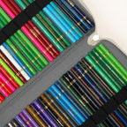 Vomgomfom Colored Pencil Case - 300 Slots Pencil Holder with Zipper Closure Twill Fabric Large Capacity Pencil Case for Watercolor Pens or Markers (White)