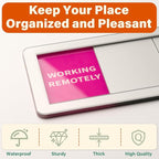 2PK Office Door Signs 6 Options Do Not Disturb, Please Knock, In A Meeting, Out Of Office, Working Remotely Back Soon Privacy Slider Sign for Meeting & Conference Room