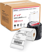 enKo Dymo 4XL Labels 4 x 6 1744907 Compatible for Dymo Labelwriter 4XL Shipping Label Thermal Printer (90 Rolls, 19,800 Labels)
