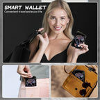 BWEGRHE Cute Credit Card Holder with Zipper, Shackle Skull RFID-Blocking Card Case Small Wallet for Women Men, Multi-slot Card Organizer Case Travel Accordion Wallet