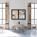 SWANCROWN Enclosed Bulletin Board 48x36in, Outdoor Bulletin Board Weatherproof for Office School Commerce, Grey Felt, Black Aluminum Frame