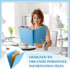 Skyygemm 72 Pcs Classification Folders Letter Size, 1 Divider Pressboard File Folder with Fasteners, Expanding File Organizer Bulk for School Teachers, Office Employee, Coworker, Staff (Blue)