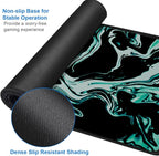 Large Mouse Pad, 31.5x15.7 inch Large Extended Computer Keyboard Mouse Mat, Water Resist Non-Slip Mousepad Rubber Base Long XXL Desk Mouse Pad for Gaming, Office & Home, Marble Cyan
