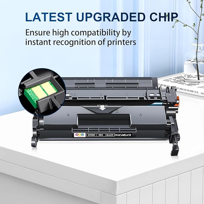 58X Black Toner Cartridges High Yield CF258X Comaptible with 58X 58A Toner Cartridge(with Chip), Works with Pro M404n M404dn M404dw, MFP M428fdw M428fdn M428dw M404 M428 Printer(2 Pack, Black)