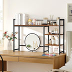 Snughome Desk Shelf, 44.9" Large Desktop Organizer Shelf, Desk Hutch for Computer Monitor, 4 Tier Desk Top Display Rack, Wood Desktop Bookshelf Storage Rack for Home Office Dorm
