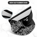 ITNRSIIET Ergonomic Mouse Pad with Gel Wrist Support Small Wrist Rest Smooth Surface Non-Slip PU Base Comfortable Office Supplies Pain Relief, 8.7 x 7.2 inches, Rolling Wave