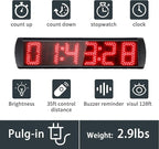 Portable 5 inch High 6 Digits LED Race Clock with Tripod for Running Events, Countdown/up Digital Race Timer, 12/24-Hour Clock,LED Stopwatch by Remote Control