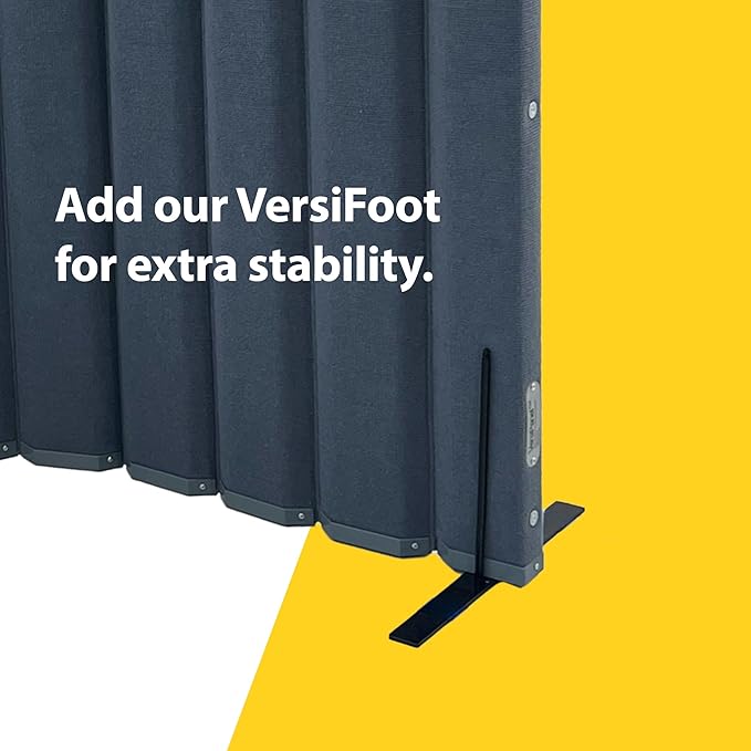 Versare VersiPanel Acoustical Partition Wall - Sound Panel Classroom Office Room Divider, Flexible Arrangement, Easy Roll-up Storage (Black, 8' Wide x 30" Tall)