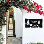 Custom Bear Metal Sign, Custom Bear Metal Wall Art Decor, Personalized Last Name Welcome Signs for Home, Rustic Farmhouse Black Wall Decor for Cabin, Porch, Living Room