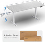 VIVO Electric 71 x 36 in Standing Desk, Memory Height Adjustment, 1B Series, Holds 220 lbs, Dark Gray Top White Frame, DESK-KIT-1W7G-36