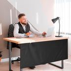Modern Household Innovations Under Desk Privacy Panel 59 in. Wide Modesty Panel for Desk - 17 in. Tall Desk Skirt for Office Desk with Cable Management Net Perfect for 60 in. Work Station