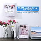 Argvey Acrylic Brochure Holder 8.5 x 11 inches, 4 Pack Clear Brochure Display Stand with Removable Divider for Trifold 4 Inches Wide Pamphlet, Plastic Flyer Holder for Magazine, Literature, Booklet