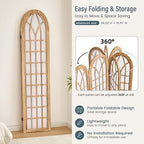 Aletheiawu 6 Panel Room Divider Wall Shoji Screen, Japanese Wood Room Divider for Room Separation, Folding Privacy Screen, Portable Room Partition for Home Office Restaurant - Natural