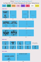 Tacticai 1000 Raffle Tickets, Meal, Yellow (1 of 8 Colors), Single Roll, Ticket for Events, Food, Class Reward, Fundraiser & Prizes