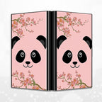 BWEGRHE Slim Credit Card Holder, Panda Sakura RFID Blocking Metal Wallet for Men & Women, Aluminum Minimalist Hard Case Pocket-Sized Business Cards Organizer (Fits Up to 10 Cards)