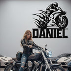 Custom Motorcycle Metal Signs Personalized Dirt Biker Name Sign Custom Garage Decor Motorbikes Wall Art Decor Motorcycle Sign Men Room Decorate Gifts for Men Husband Rider