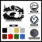 Custom Bear Metal Sign, Custom Bear Metal Wall Art Decor, Personalized Last Name Signs for Home, Rustic Farmhouse Black Wall Decor for Cabin, Bedroom, Living Room, Porch