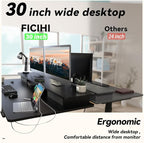FiCiHi Adjustable Height Standing Desk with 4 Drawers,48 x 30 inches Electric Sit Stand Home Office Desk with Two Tiers, 3 Memory Presets, Monitor Stand Riser, USB A/C Charging Port