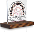 Nurse Practitioner Gift Leopard Rainbow Desk Decor Sign, NP Appreciation Thank You Plaque for Office or Clinic PA087