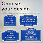 Custom Outdoor Decorative Metal Sign, Personalized Aluminum, Driveway Sign - Waterproof, Made in USA, Blue Steel 12x8 In