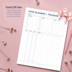 Task Planner & Tracker 8.5 x 11 Tear-Off 70 Sheet Planner Pad – Project Organizer with Time Log, Top Priority, Follow-Up – Notepad for Home & Office (White, Minimalist, 2 Pack)